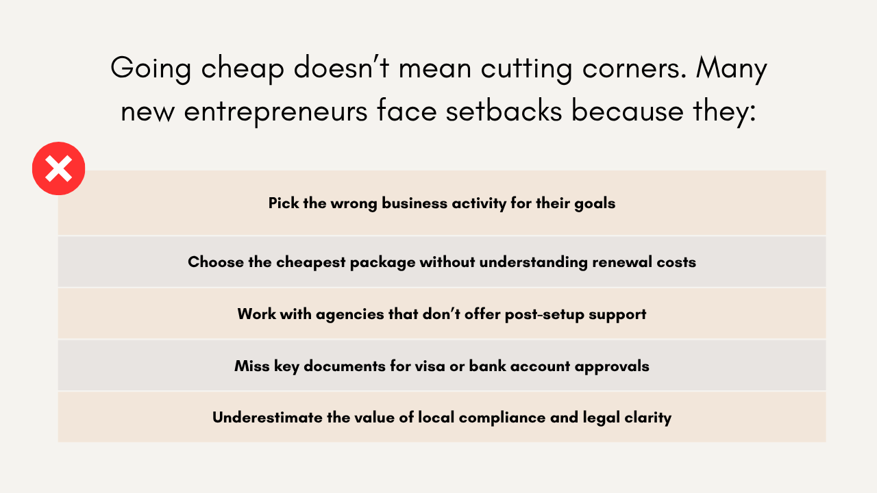Going cheap doesn’t mean cutting corners. Many new entrepreneurs face setbacks because they